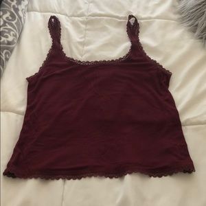 Maroon American Eagle Crop Tank